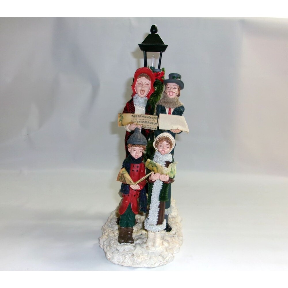 Vintage Brinns Lighted Musical Dickens Family Carolers Christmas Decor Figure